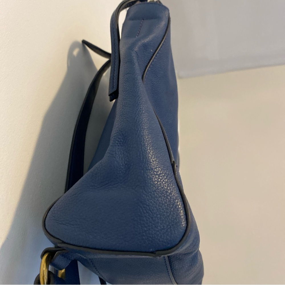 Fossil Elina Rich Blue Leather Convertible Backpack Back Inner Lining Dirty - Picture 7 of 15